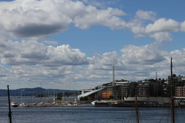 2017 Осло Норвегия View City Norway City Docks — стоковое фото