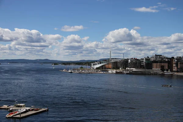 2017 Oslo Noruega Vista Ciudad Norway Muelles Ciudad — Foto de Stock