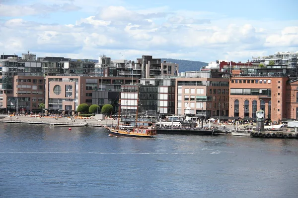 2017 Oslo Norwegia Widok Miasto Norwegii Miasto Doki — Zdjęcie stockowe