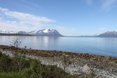 Lyngen Alps, Norveç, dağlar ve fiyortları