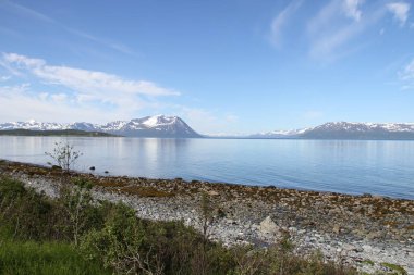 Lyngen Alps, Norveç, dağlar ve fiyortları
