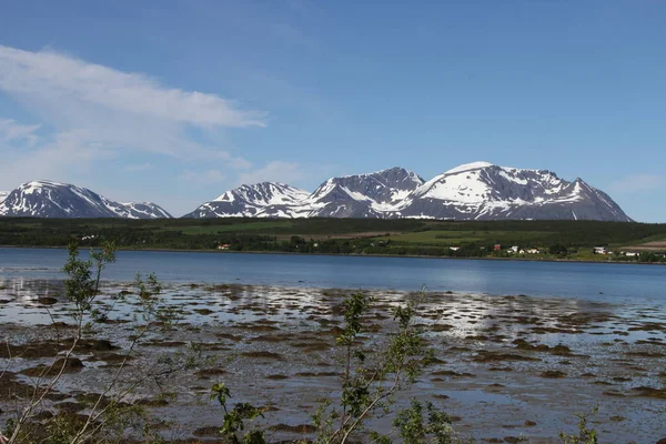 Alpi Lyngen Norvegia Montagne Fiordi — Foto Stock