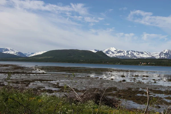 Lyngen Alps Norwegia Pegunungan Dan Fjords — Stok Foto