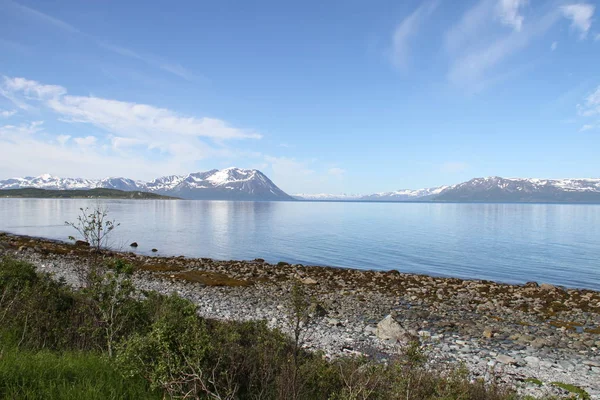 Alpi Lyngen Norvegia Montagne Fiordi — Foto Stock