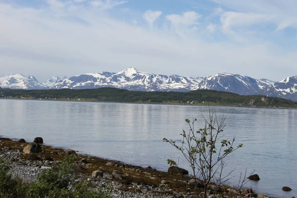 Lyngenu Alpy Norsko Hory Fjordy — Stock fotografie