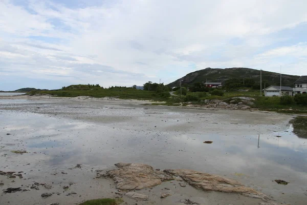 Kvaloya Senja Norvégia Hegyek Tavak Szigetek Fjordok — Stock Fotó