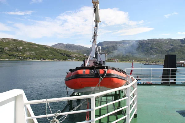 2017 Tromso Norway Board Ferry Islands Kvaloya Senja Norway Mountains — Stock Photo, Image