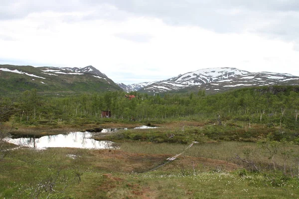 Adaları Kvaloya Senja Norveç Dağlar Göller Fiyordlar — Stok fotoğraf