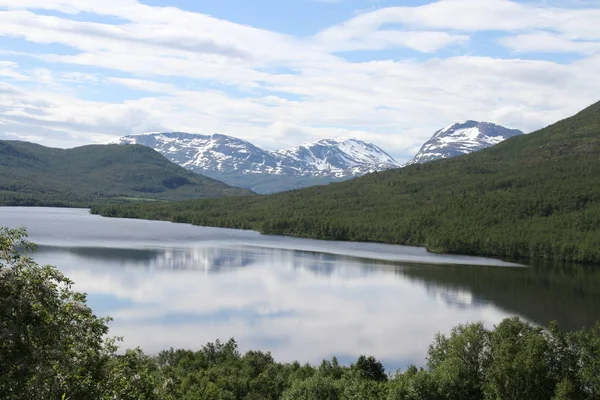 Islas Kvaloya Senja Noruega Montañas Lagos Fiordos — Foto de Stock