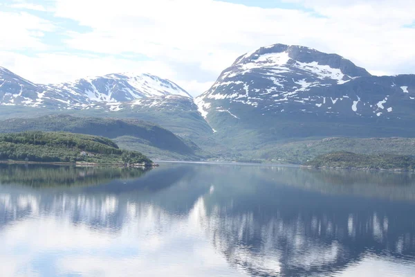 Ostrovy Kvaloya Senja Norsko Hory Jezera Fjordy — Stock fotografie