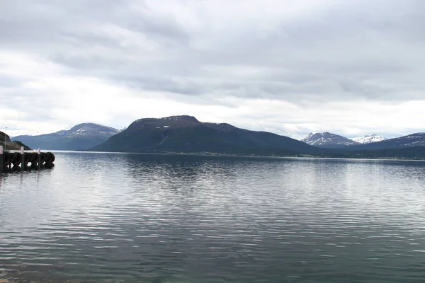 Ostrovy Kvaloya Senja Norsko Hory Jezera Fjordy — Stock fotografie
