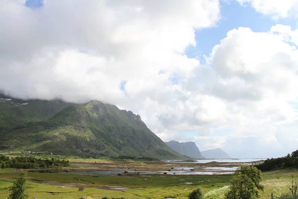 Lofoten Peninsula Norway Mountains Lakes Fjords — Stock Photo, Image