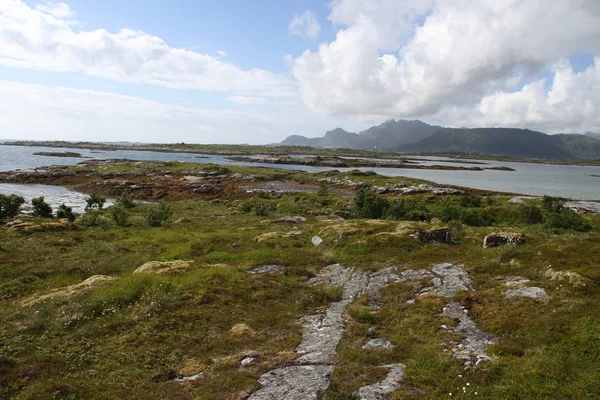 Péninsule Lofoten Norvège Montagnes Lacs Fjords — Photo