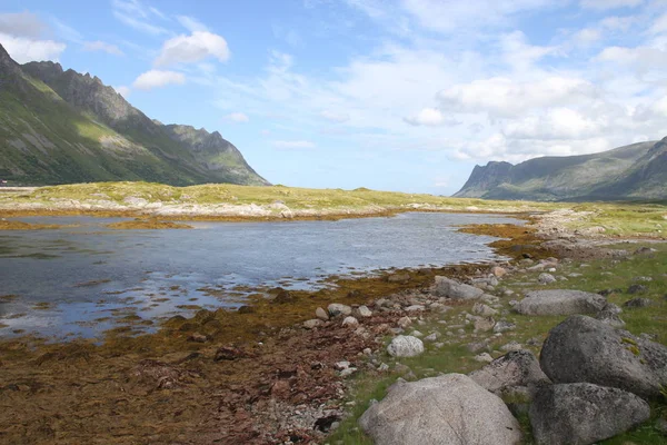 Penisola Lofoten Norvegia Montagne Laghi Fiordi — Foto Stock