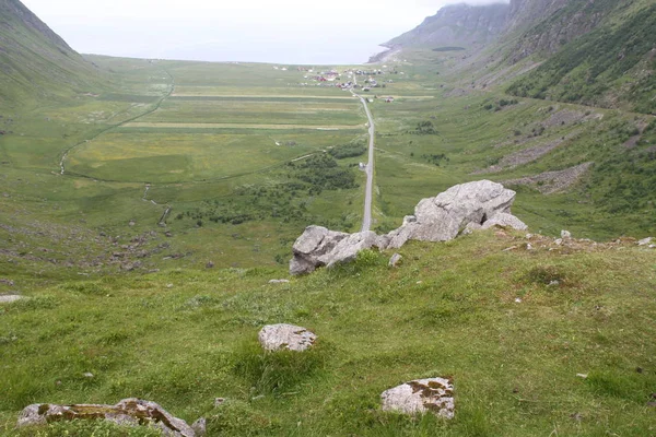 Félsziget Lofoten Norvégia Hegyek Tavak Fjordok — Stock Fotó