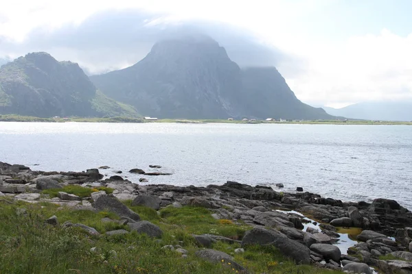 Lofoten Χερσόνησος Νορβηγία Βουνά Λίμνες Και Φιορδ — Φωτογραφία Αρχείου