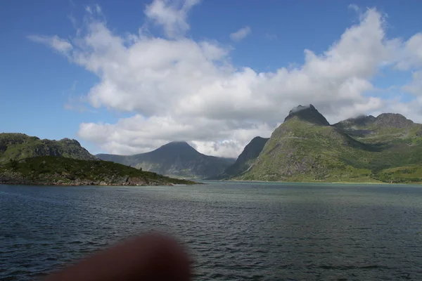 Félsziget Lofoten Norvégia Hegyek Tavak Fjordok — Stock Fotó