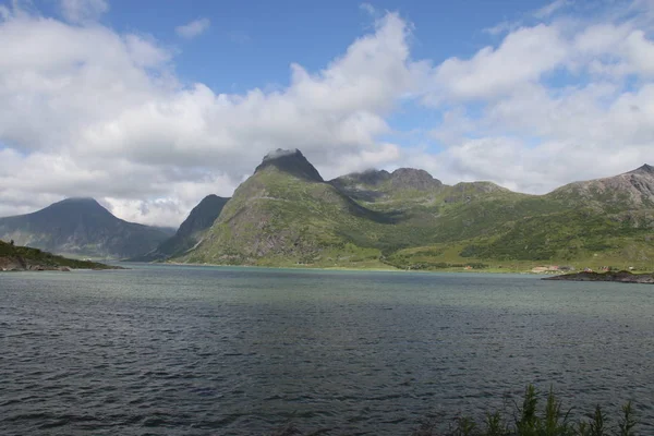 Penisola Lofoten Norvegia Montagne Laghi Fiordi — Foto Stock