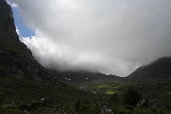 Péninsule Lofoten Norvège Montagnes Lacs Fjords — Photo