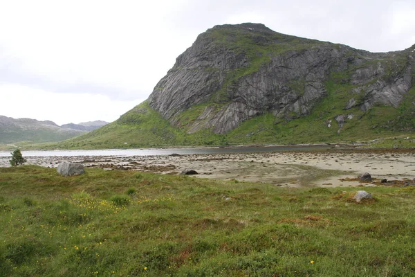 Lofoten Poloostrov Norsko Hory Jezera Fjordy — Stock fotografie