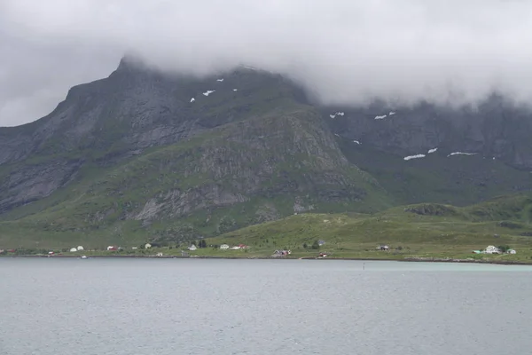 Lofoten Yarımadası Norveç Dağlar Göller Fiyortları — Stok fotoğraf
