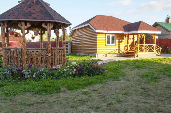 Land plot, gazebo, sauna — Stockfoto