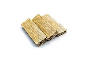 Beyaz arkaplanda izole edilmiş waffle 'lar