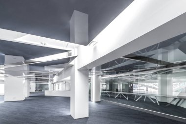 Modern ofis - temiz geometri, az renk, çok ışık, Kiev