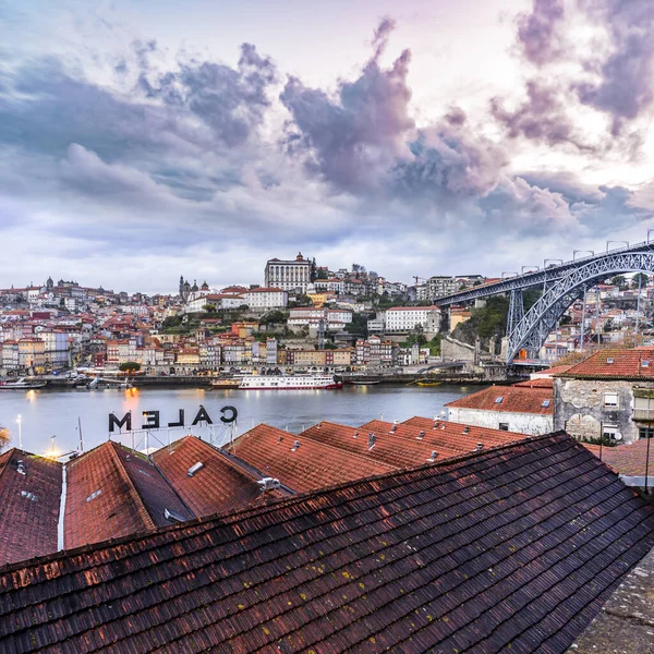 Vila Nova Gaia Porto Portugal November 2019 Stadsgezicht Met Uitzicht Rechtenvrije Stockafbeeldingen
