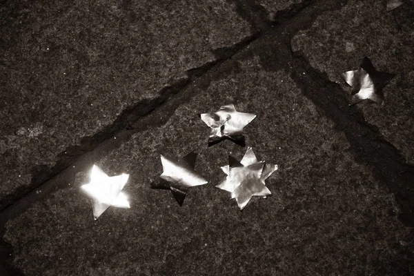 Shining Stars Sprinkled Ground — Stock Photo, Image