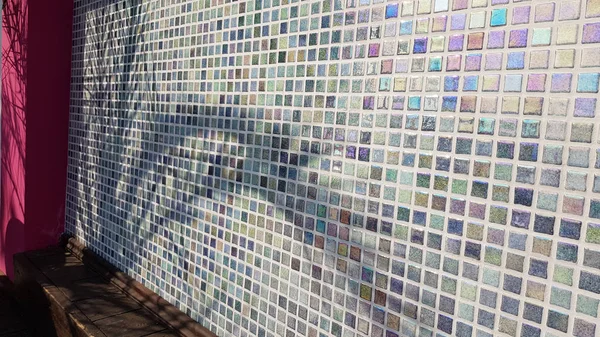 Abstrakcyjne Tło Mozaiki Ściana Mozaiki Wykonana Maleńkich Perłowych Kwadratów Kształcie — Zdjęcie stockowe