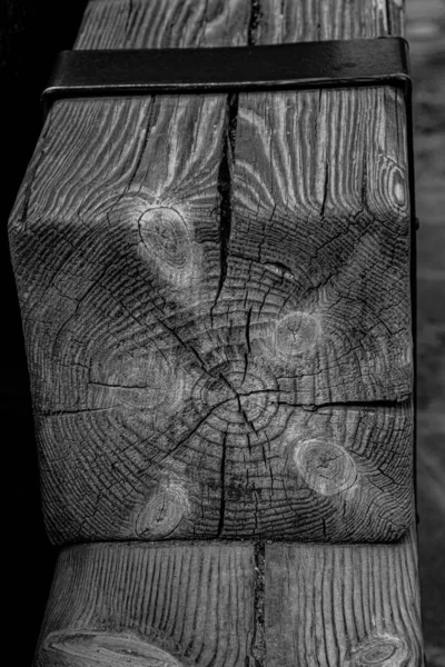 Monochrome Muster Aus Grobem Holz Mit Quadratischen Balken Hartholzhintergrund Grautönen — Stockfoto