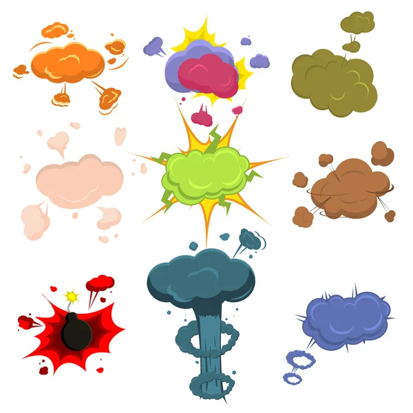 Patlama etkisi bomba komik vektör çizim karikatür.