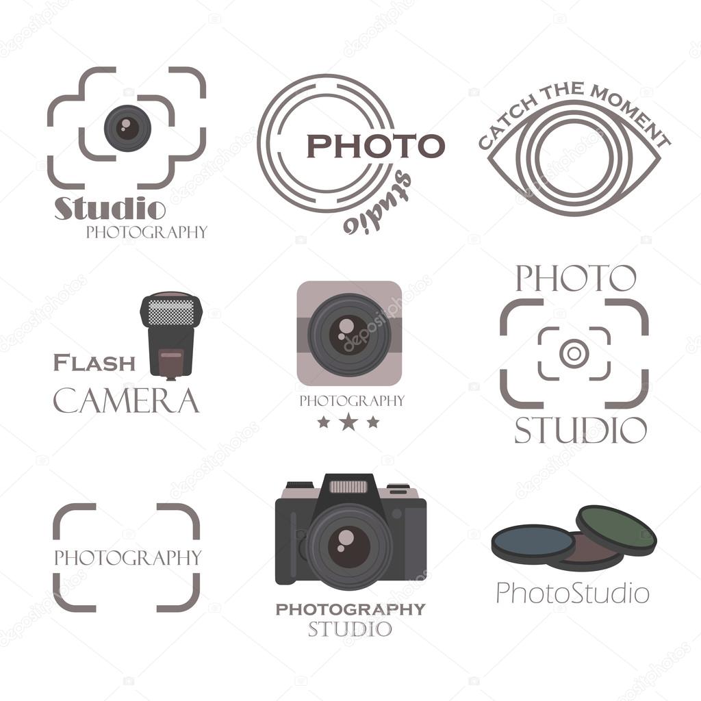 Photography label vector set.