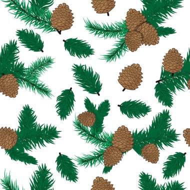 Çam koni ceamless Noel dekorasyon desen.