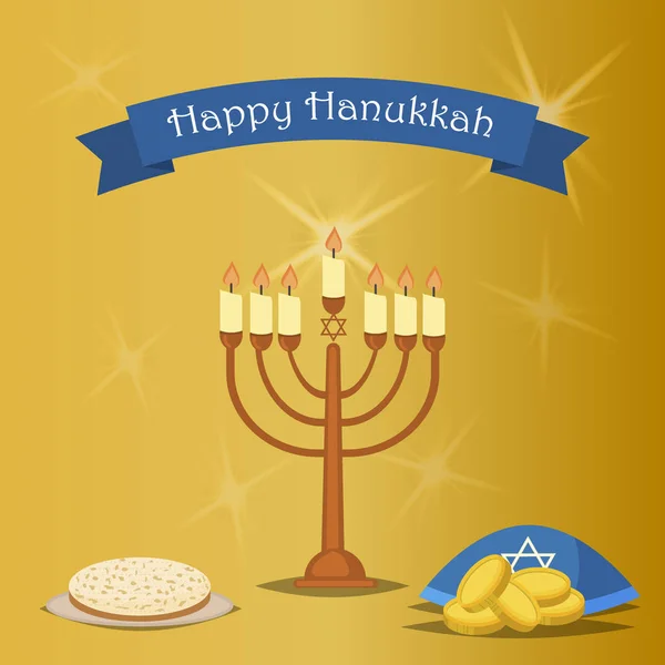 Hanukkah tipografía diseño vectorial — Vector de stock