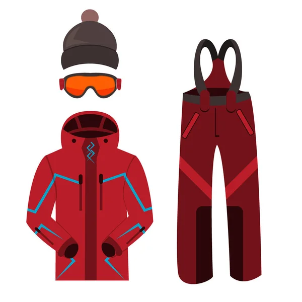 Ski kleding vector icons. — Stockvector