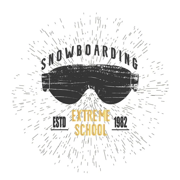 Vintage snowboarding or winter sports badge.