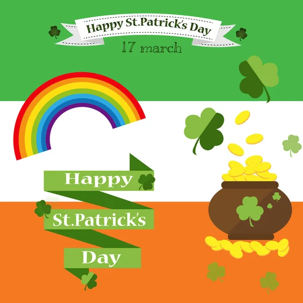 St. Patricks Dia conjunto de elementos de design vetorial. —  Vetores de Stock