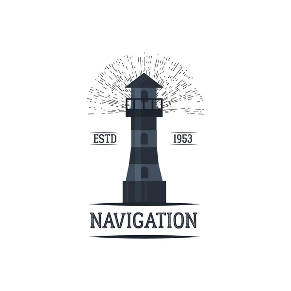 Mar y decoración náutica insignia vector ilustración . — Archivo Imágenes Vectoriales