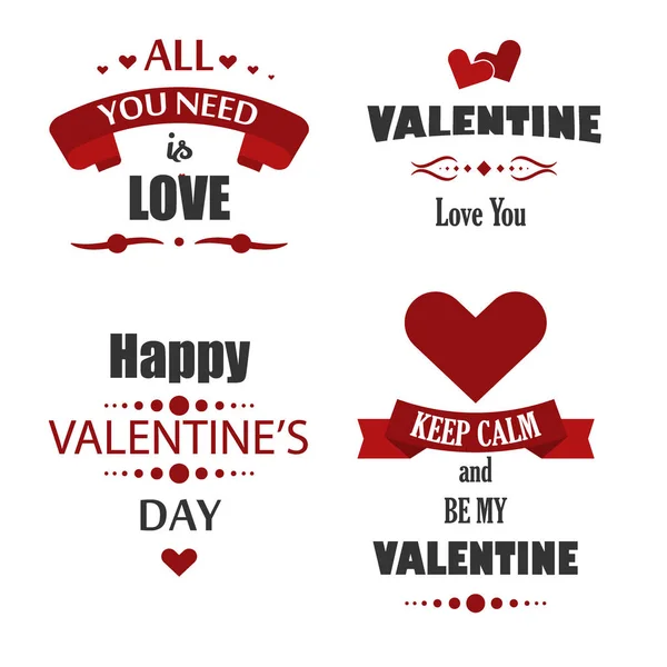 Значки ко Дню Святого Валентина, иконки сердца, иллюстрации символов и элементы векторного дизайна типографики . — стоковый вектор