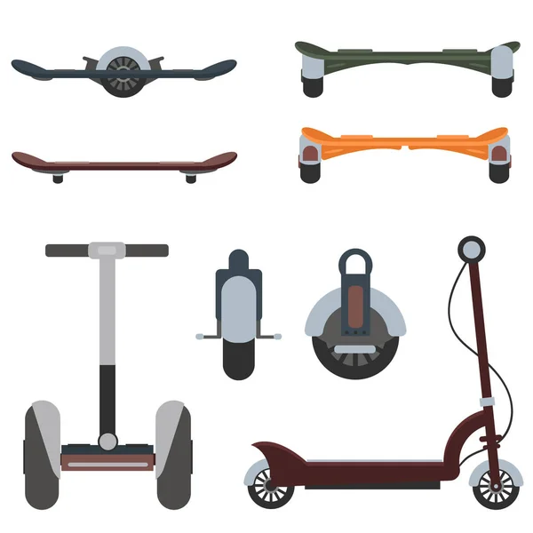 Mono tekerlek izole silindir vektör scooter.