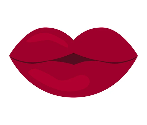Kadın dudaklarına bir öpücük vektör çizim ile ağız öp — Stok Vektör