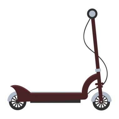 Elektrikli scooter izole tekerlekli scooter.