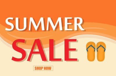 Yaz Satılık şablon afiş vektör çizim.