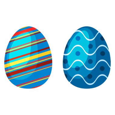 Paskalya yumurtaları renkli kutlama dekorasyon tatil vektör simgeler bahar.