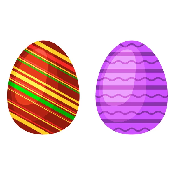 Velikonoční vajíčka jarní barevná oslava dekorace dovolená vektorové ikony. — Stockový vektor