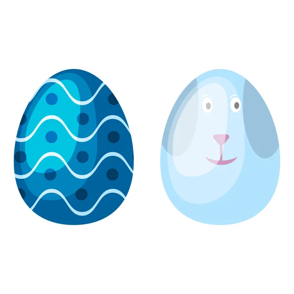 Oeufs de Pâques printemps coloré célébration décoration vacances vecteur icônes . — Image vectorielle