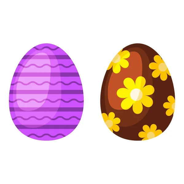 Easter eggs spring colorful celebration decoration holiday vector icons. — Stock Vector