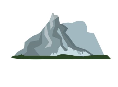 Dağ manzara kar doğa seyahat etmek tepe vektör çizim hiking